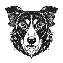 Fototapeta premium dog head silhouette vector style