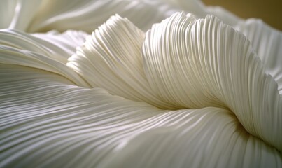 Elegant pleated fabric folds, soft light, studio shot, textile texture, fashion design