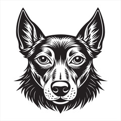 dog head silhouette vector style