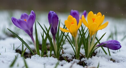 Crocus Bloom: Spring's First Kiss AI Generated