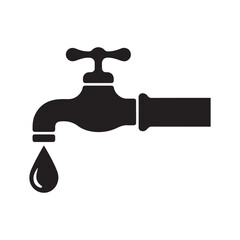 Tap with drop of water. Faucet icon. Vector illustration eps 10