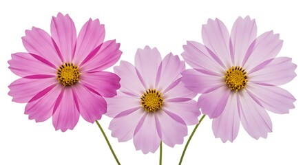Obraz premium Cosmos Trio: Delicate Hues, Vibrant Bloom AI Generated