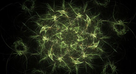 Emerald Fractal Bloom: Digital Alchemy AI Generated