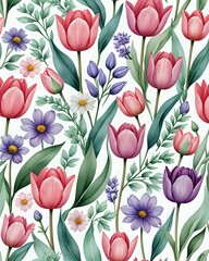 Obraz premium Spring Floral Pattern