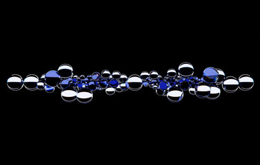 ball glass on black background, Beautiful Dispersion effect, Abstract background, 3d render