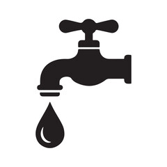 Tap with drop of water. Faucet icon. Vector illustration eps 10