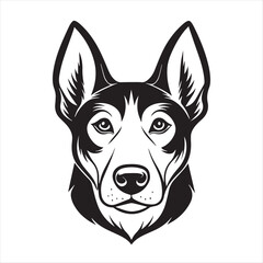 dog head silhouette vector style