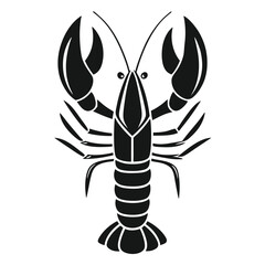 Elegant Sea Lobster Vector in Silhouette Style