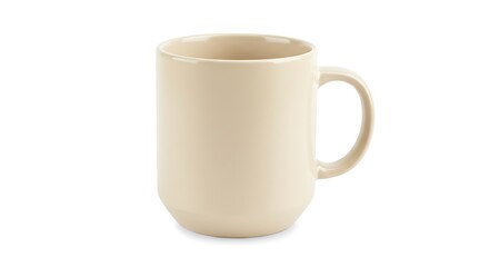 Fototapeta premium Cream-Colored Mug Product Shot on White Background AI Generated