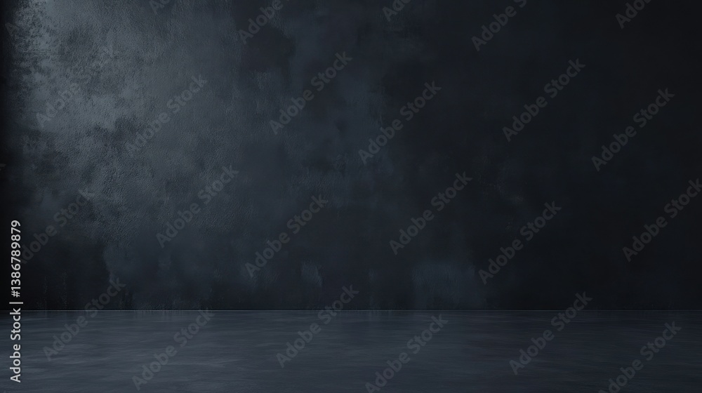 Aufkleber dark black empty architecture interior space room studio background backdrop wall display products m