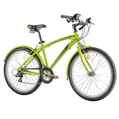 Obraz premium Vibrant green bicycle against a transparent background ideal for various creative and design projects and advertisements transperent background
