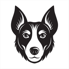 dog head silhouette vector style