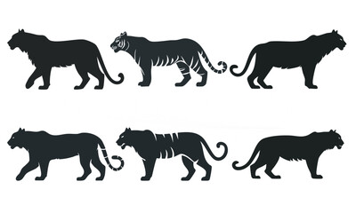 Tiger Silhouette Vector Illustration Perfect for T Shirts Prints and Digital Projects
