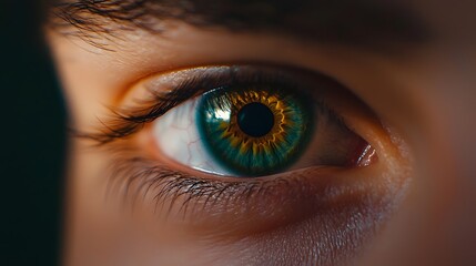 Fototapeta premium Captivating multicolored eye closeup