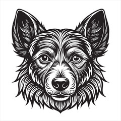 dog head silhouette vector style