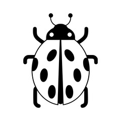 Obraz premium Ladybug Icon - Black & White Vector