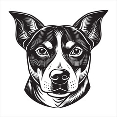 dog head silhouette vector style