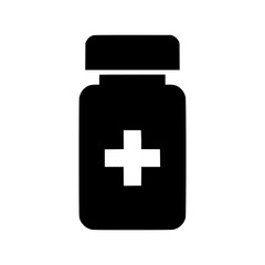 Obraz premium Medical Capsule Icon with Plus Sign