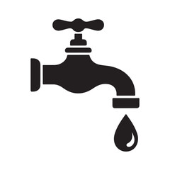 Tap with drop of water. Faucet icon. Vector illustration eps 10