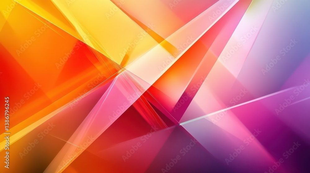 Poster abstract geometric shapes in vibrant colors creating a modern and dynamic visual composition illustr