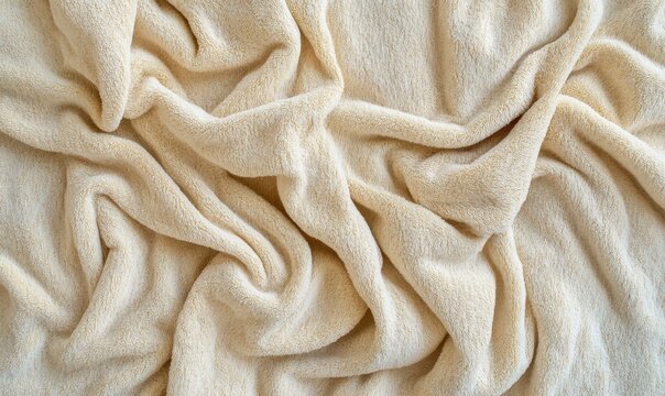 Soft beige fabric texture, draped, close-up; background neutral; for textile website