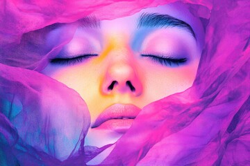 Metaphorical endless running awareness of fear and despair. Unexplained fear. Tormented sleep. Sleep disorder. Endless running - nightmares, bad dreams: abstract image of health condition.