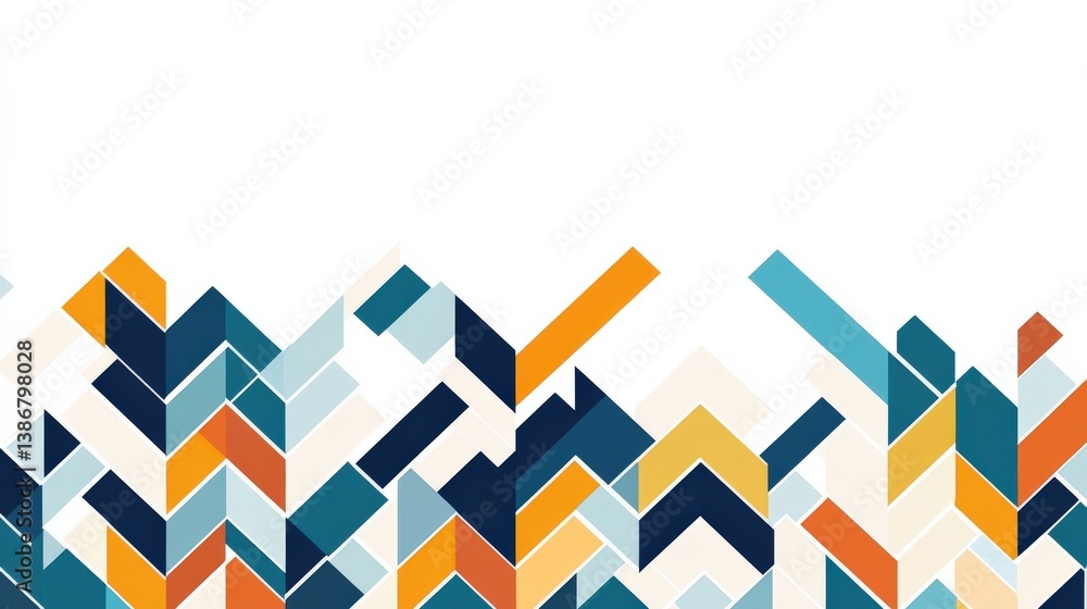 Poster abstract geometric pattern with bright colors and unique shapes