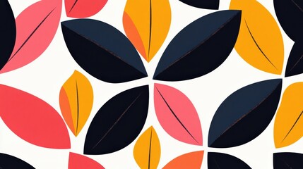 Vibrant Leaves Pattern Design in Bold Colors for Modern Backgrounds