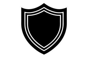 This silver heraldic emblem features a classic shield design with a decorative ribbon, symbolizing secure protection and medieval guard