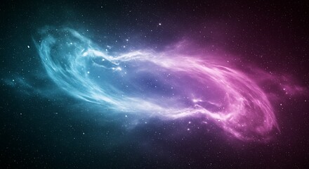 Fototapeta premium Cosmic Dance: Teal & Magenta Nebula AI Generated
