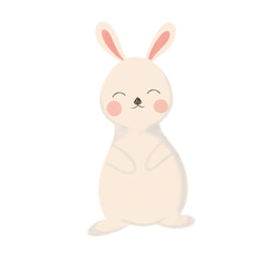 Hand drawn white rabbit