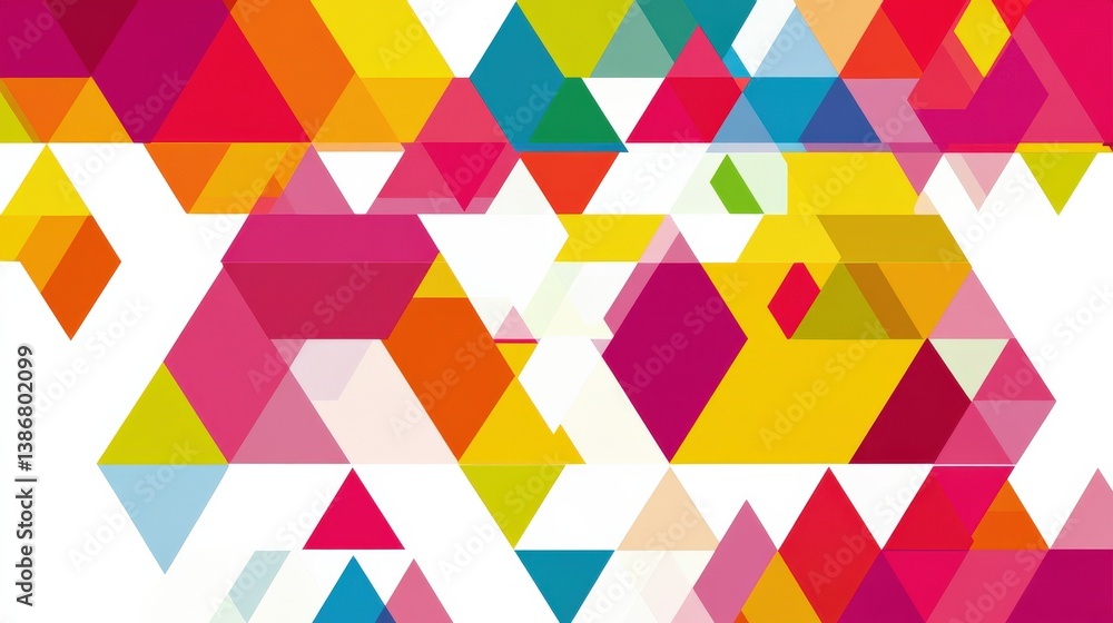 Poster abstract colorful geometric pattern with triangles and diamonds