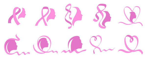 Pink Ribbon International Women’s Day Symbol Set