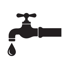 Tap with drop of water. Faucet icon. Vector illustration eps 10