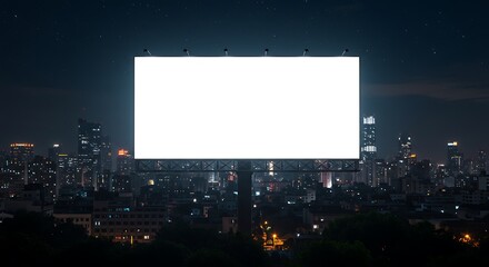 Illuminated Blankness: A Nighttime Cityscape Backdrop for Your Message AI Generated