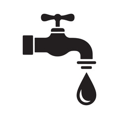 Tap with drop of water. Faucet icon. Vector illustration eps 10