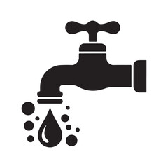 Tap with drop of water. Faucet icon. Vector illustration eps 10