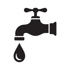 Tap with drop of water. Faucet icon. Vector illustration eps 10