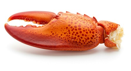 Cooked Lobster Claw Close up Studio Shot Isolated on White Background Seafood Detail