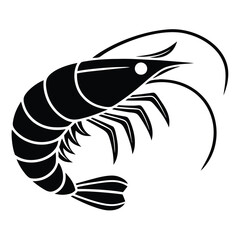Graceful Shrimp Outline Modern Marine Life Art