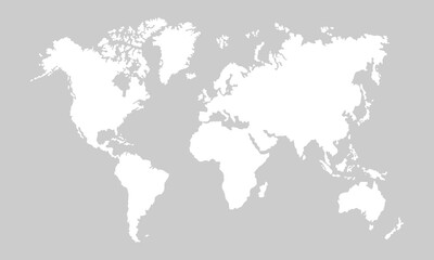 World map , isolated on gray background for website layouts, map silhouette back drop, earth geography.