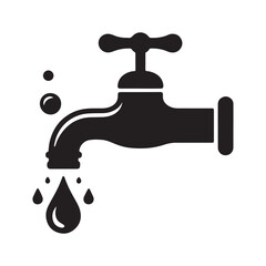illustration of tap with drop of water