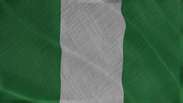 Flag of Nigeria, Nigeria 3D Animation flag waving in the wind. 4K Nigeria Flag Animation waving with fabric texture.
