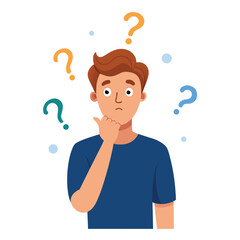 a man is thinking vector