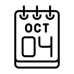 4 October Flat Style Icon