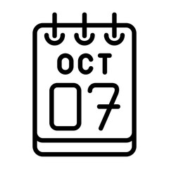 7 October Flat Style Icon