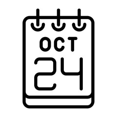 Fototapeta premium 24 October Flat Style Icon