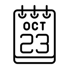 23 October Flat Style Icon