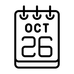 26 October Flat Style Icon