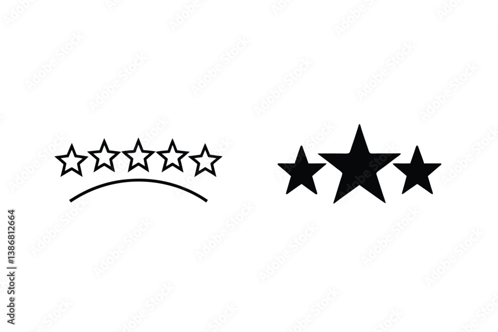 Poster star rating system different style isolated vector graphic illustration design